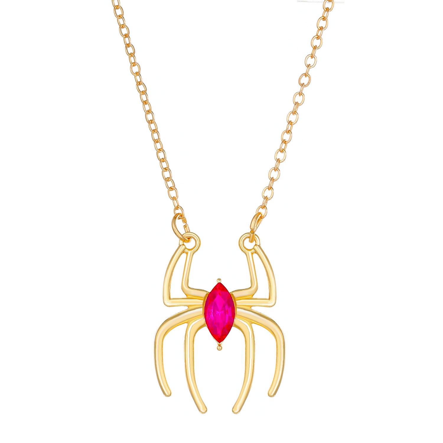 Wholesale Simple Retro Exaggerated Dark Style Spider Ring Necklace
